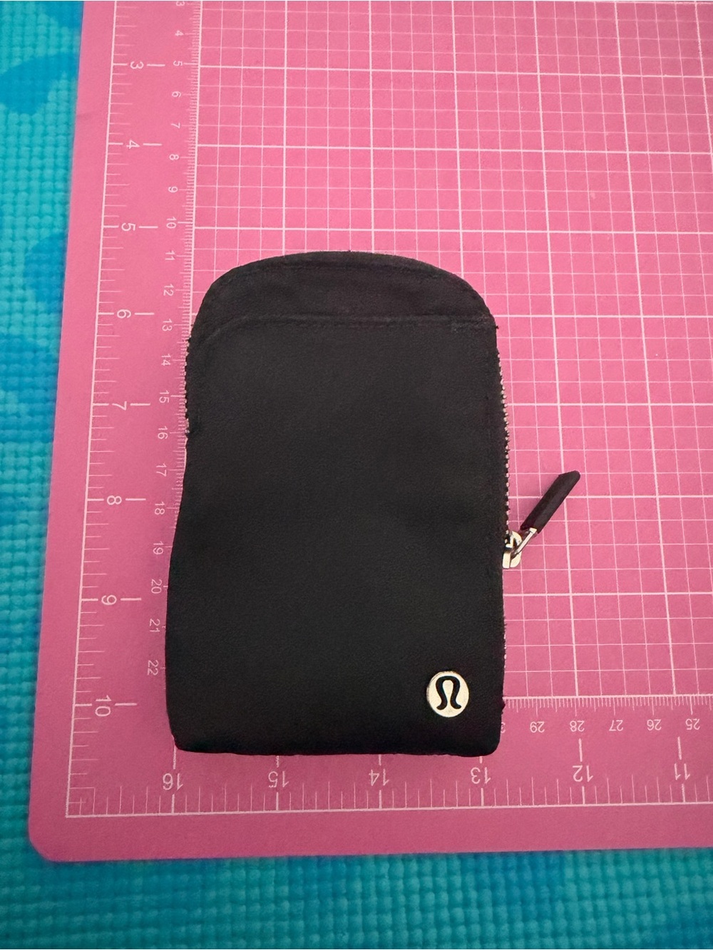 lululemon athletica Black Zip small Pouch with Logo Accent